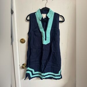 Sail to Sable Navy and Teal Collar Dress